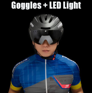 New Helmet with Goggle and LED light